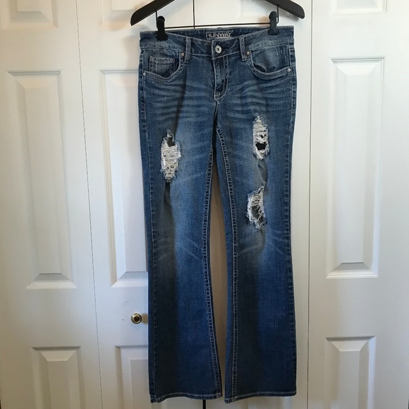 Refuge Runway Every Day Bootcut Distressed Jeans - Picture 2 of 5